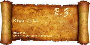 Ripp Zita névjegykártya
